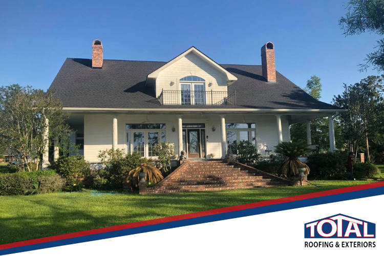 Roofing specialists in Cypress exhibit new shingles, felt paper, and equipment..
