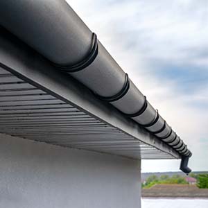 Black Seamless Round Gutters - Click to view gutter services